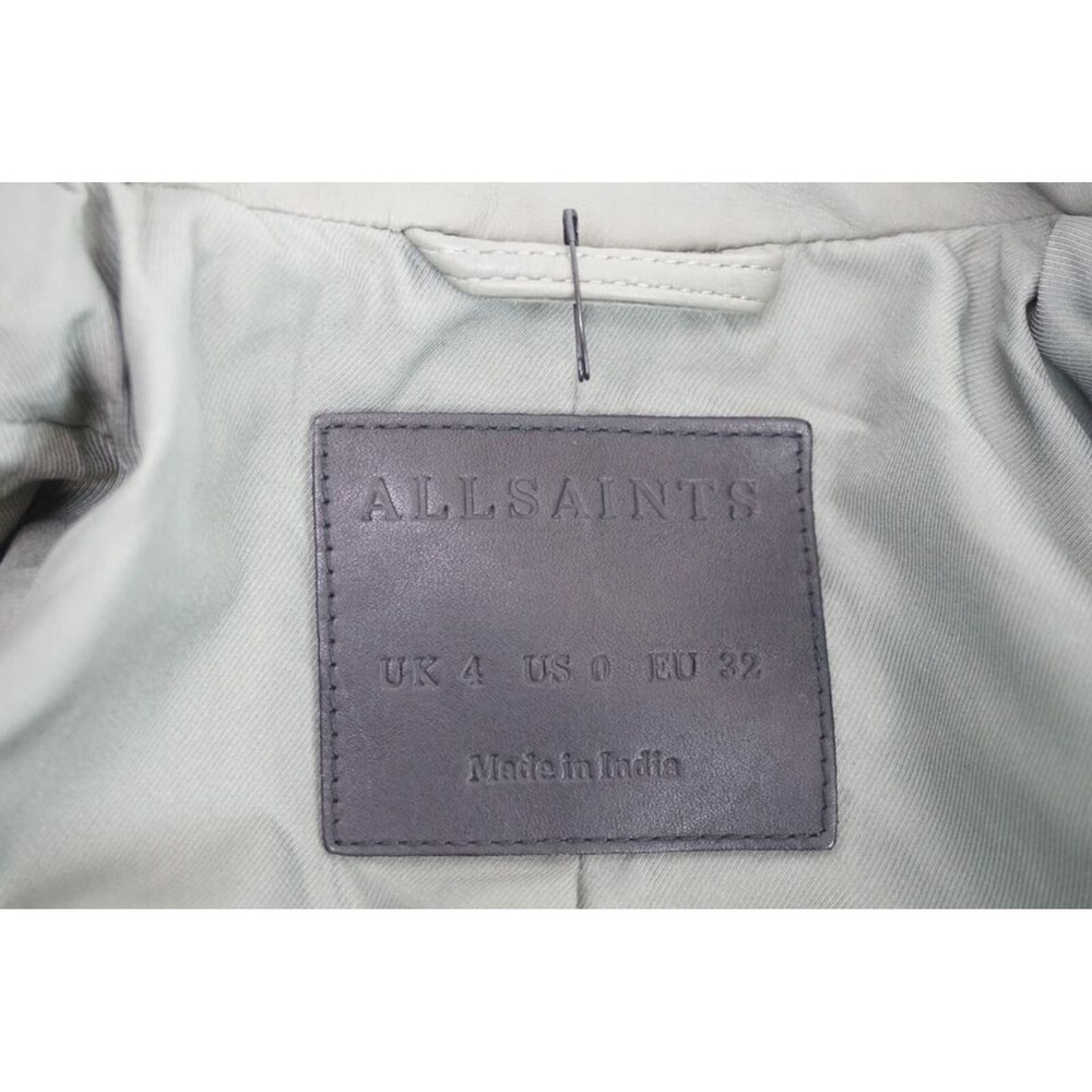 Allsaints Balfern Sage Balfern Leather Biker Jacket Women's Size 0 US - Picture 4 of 5